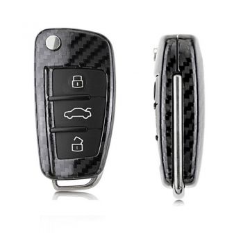 Carbon Fiber Remote Keyless Fob Cover Case Shell For Audi