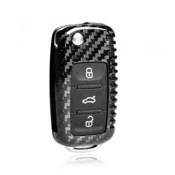 Carbon Fiber Remote Keyless Key Cover Case Shell for Volkswa