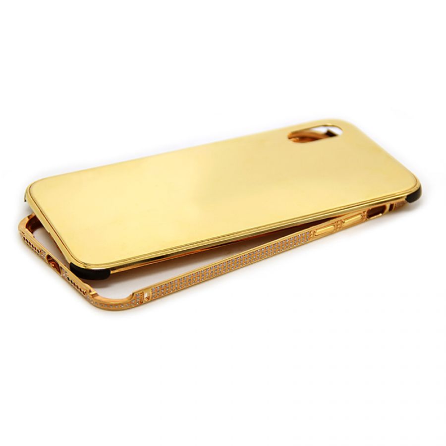 Iphone X Gold Plated Protective Case Diamond Back Cover