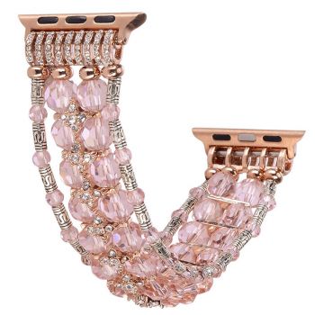 Handmade Luxury Crystal Bead Bracelet for Apple watch pink
