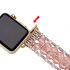 Crystal bezel handcraft encrusted watch strap for Apple watch pink