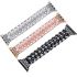 Crystal bezel handcraft encrusted watch strap for Apple watch pink