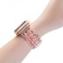 Crystal bezel handcraft encrusted watch strap for Apple watch pink