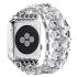 Crystal bezel handcraft encrusted watch strap for Apple watch white