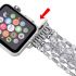 Crystal bezel handcraft encrusted watch strap for Apple watch white