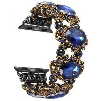 Replacement jewelry bracelet band for Apple watch dark blue