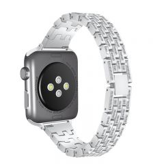 Stainless Steel Metal diamond Wristband For Apple watch platinum