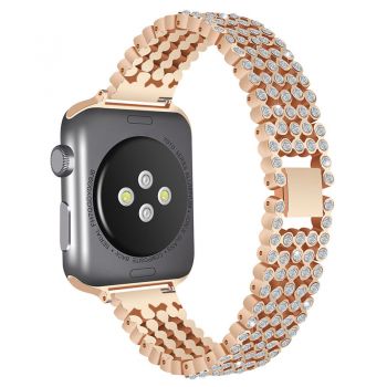Replace Metal Diamond Strap Wristband For Apple watch rose