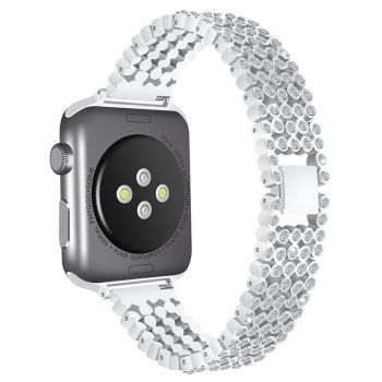 Replace Metal Diamond Strap Wristband For Apple watch silver