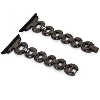 Stainless Steel Bling Diamond Strap for Apple watch black