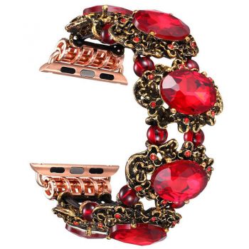 Replacement jewelry bracelet band for Apple watch red