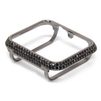 Black Crystal bezel black metal Case Cover For Apple Watch