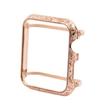 Carving Design Metal Bumper Frame 1 for Apple watch rose 