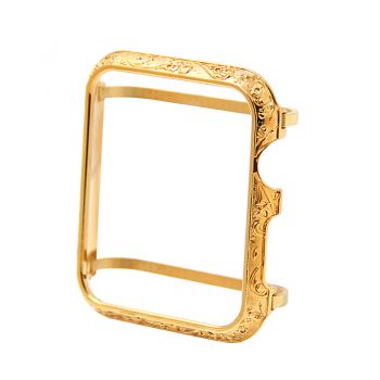 Carving Design Metal Bumper Frame 1 for Apple watch gold