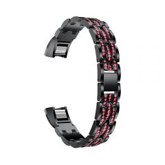 Metal Adjustable diamond Strap Bracelet for Fitbit Alta black