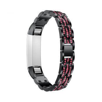 Pink diamond Strap Bracelet for Fitbit Alta black