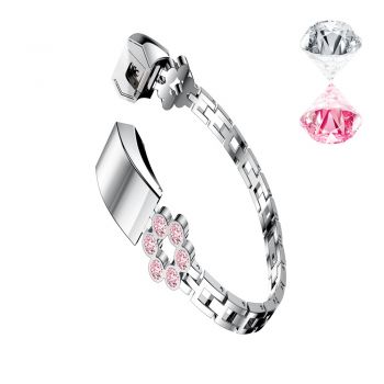  Shiny Thin diamond flower band for Fitbit alta platinum