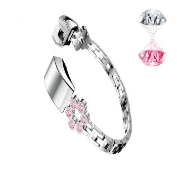 Shiny Thin diamond flower band for Fitbit alta platinum