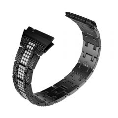 Shinny Stainless Steel bezel Band for Fitbit ionic black