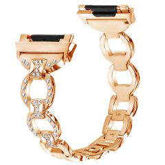 8 shape shiny bezel crystal watch band for Fitbit ionic rose