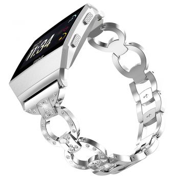 光沢のあるベゼルクリスタルイオン交換可能なFitbitイオン交換用バンド