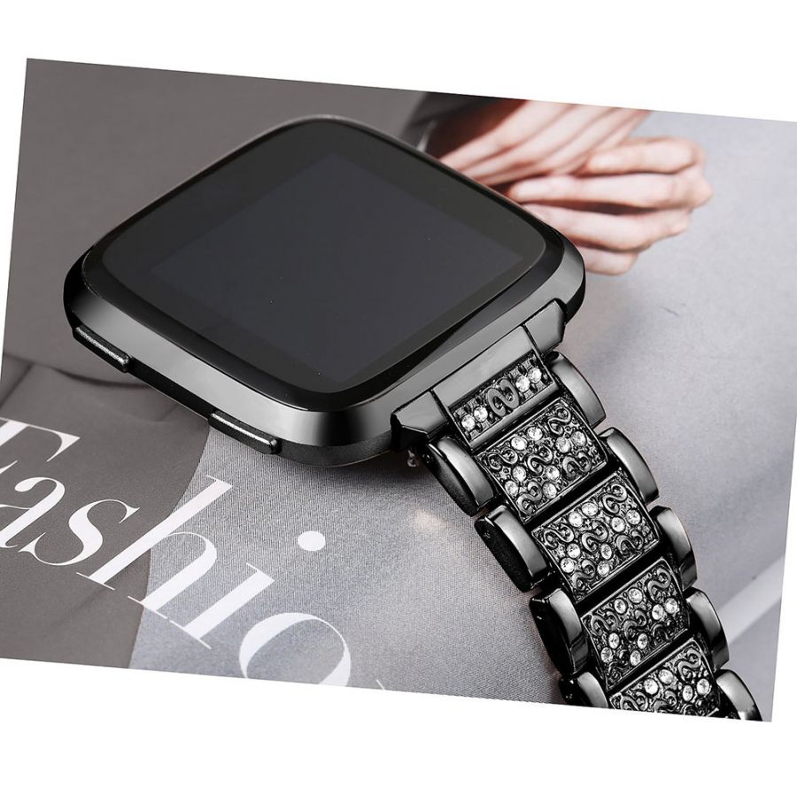 silver fitbit versa band