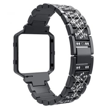 Metal Replacement diamond Band for Fitbit Blaze black