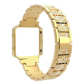 Metal Replacement diamond Band for Fitbit Blaze gold