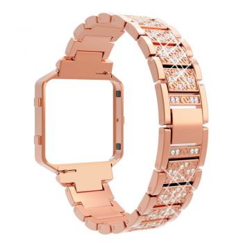 Metal Replacement diamond Band for Fitbit Blaze rose
