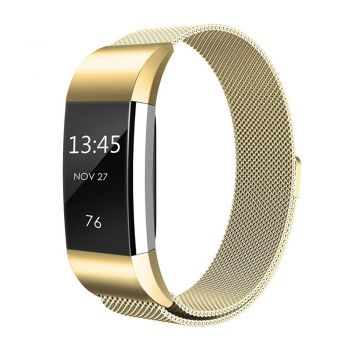Milanese Loop Strap with Magnet Lock for Fitbit charge2 gold