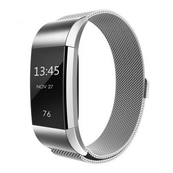 Milanese Loop band with Magnet Lock for Fitbit charge2 silve