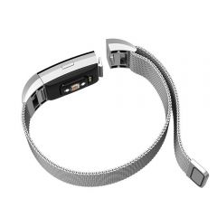 Metal Replacement Bracelet Strap with Unique Magnet Lock for Fitbit charge 2 silver