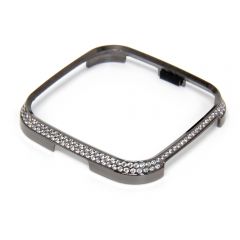 Shinny diamond metal cover case for Fitbit versa black