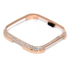 Shinny diamond metal cover case for Fitbit versa rose