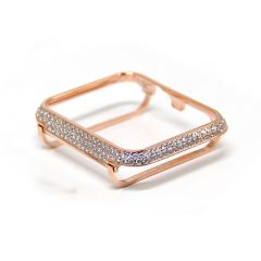 Rose gold rhinestone crystal diamond apple watch bezel case