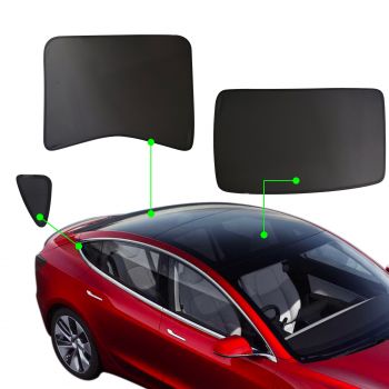 Glass Roof Sunshade Sunroof Rear Window Sunshade Compatible for Tesla Model 3