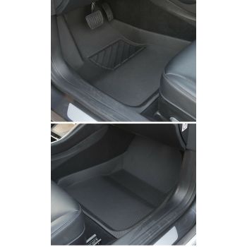  Floor Mats - Non-Slip & Anti-Dust Waterproof Interior PVC Carpet Protector Compatible with Tesla Model 3