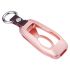 Gold Aluminum Smart Key Fob Shell Genuine Leather Key Chain