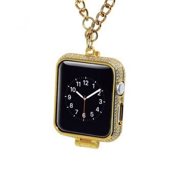 Apple Watch #1,2,3, 24kt Gold Plated Diamond Necklace Housing