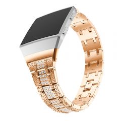 Fitbit ionic crystal diamond steel band rose gold plating