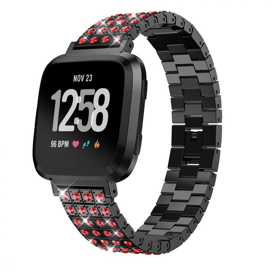 fitbit versa black metal band