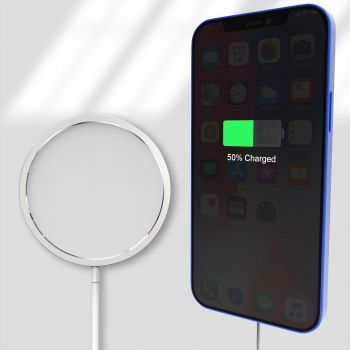 Compatible with Mag-Safe Charger, Magnetic Wireless Charger Auto Aligned Fast Charging, Compatible for iPhone 12 Series 2020 Model (white)