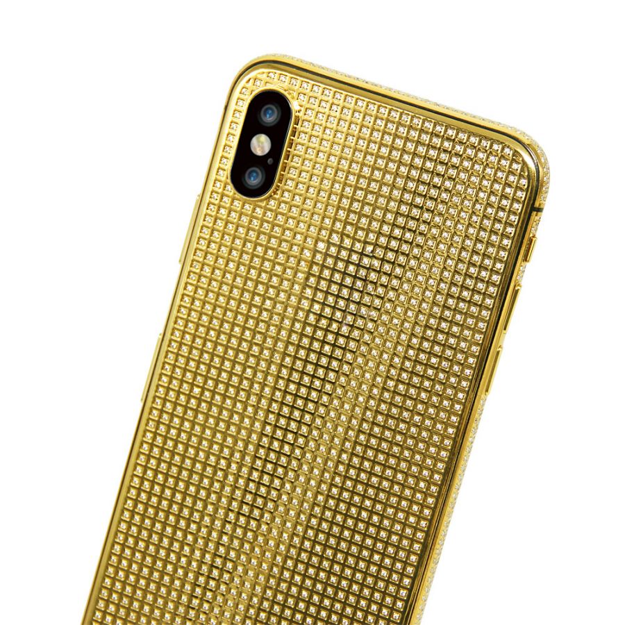 24k Gold Plated Housing Cover Full Diamond Case For Iphone X