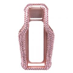 LCD screen pink crystal cover car key case For BMW