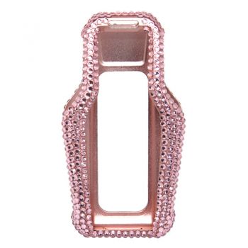 LCD screen pink crystal cover car key case For BMW