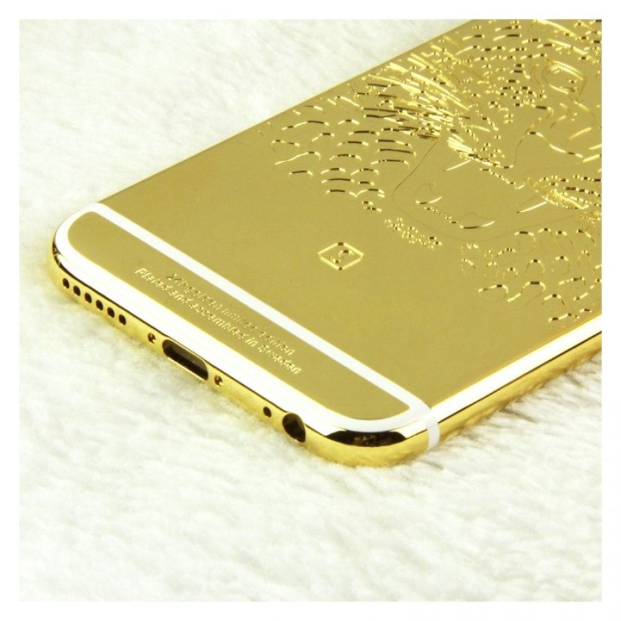 24k gold iPhone 6s Plus housing with leopard design