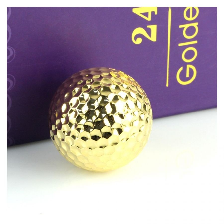 Luxury 24k gold golf ball with wooden box