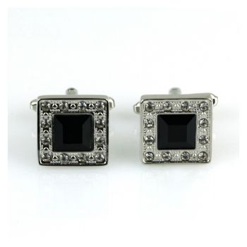 Customized Men's silver Cuff links with diamonds