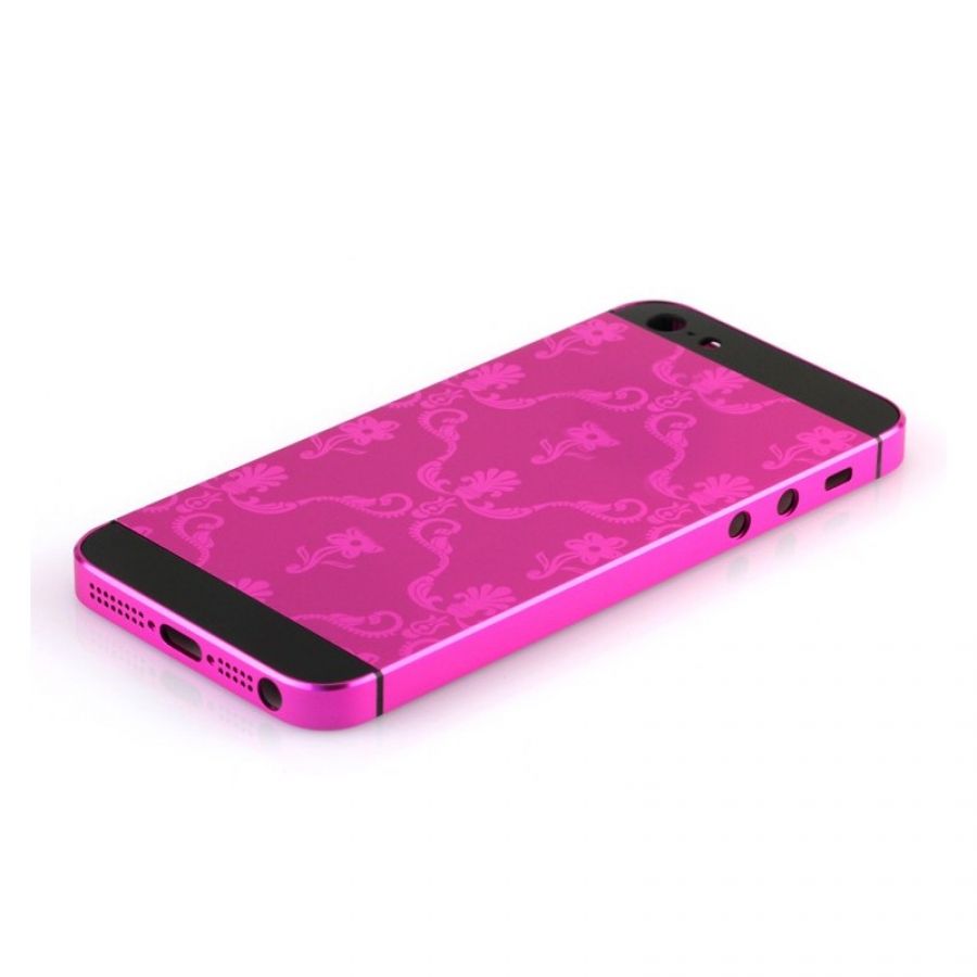 Matte Hot Pink Iphone 5 5s Se Housing Flower Design No 3