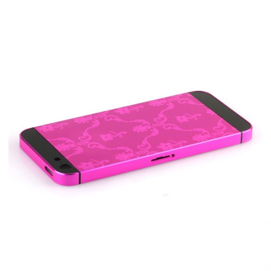 Matte hot pink iPhone 5 5s SE housing flower design No 3
